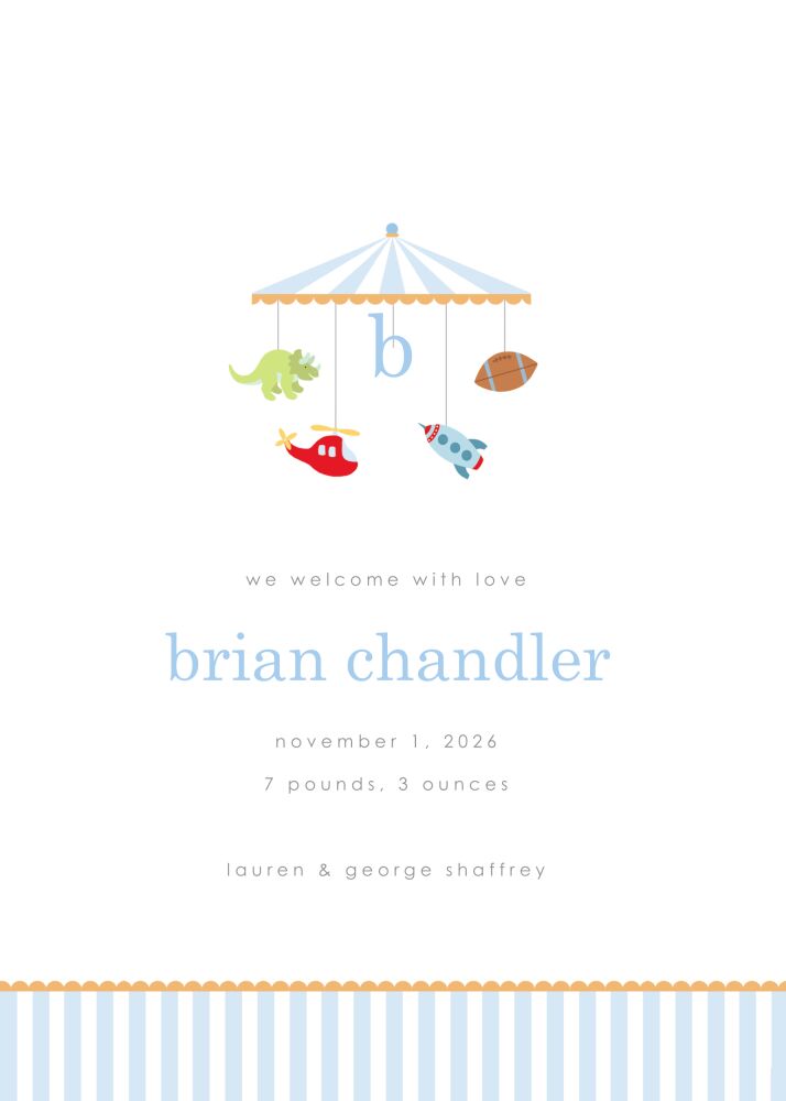 Sweet Dreams Little Boy Birth Announcement