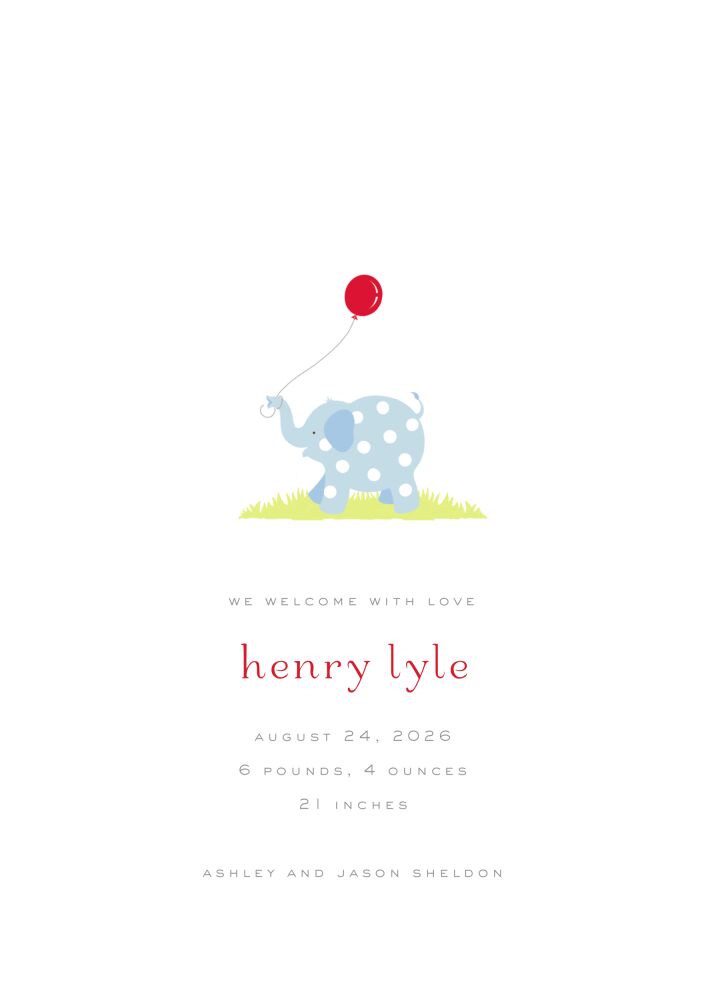 Picadilly Circus Blue Boy Birth Announcement