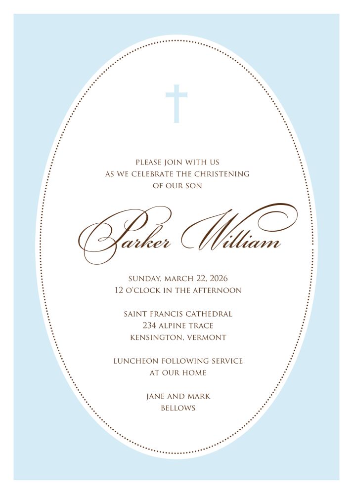 We are Blessed Blue Invitation
