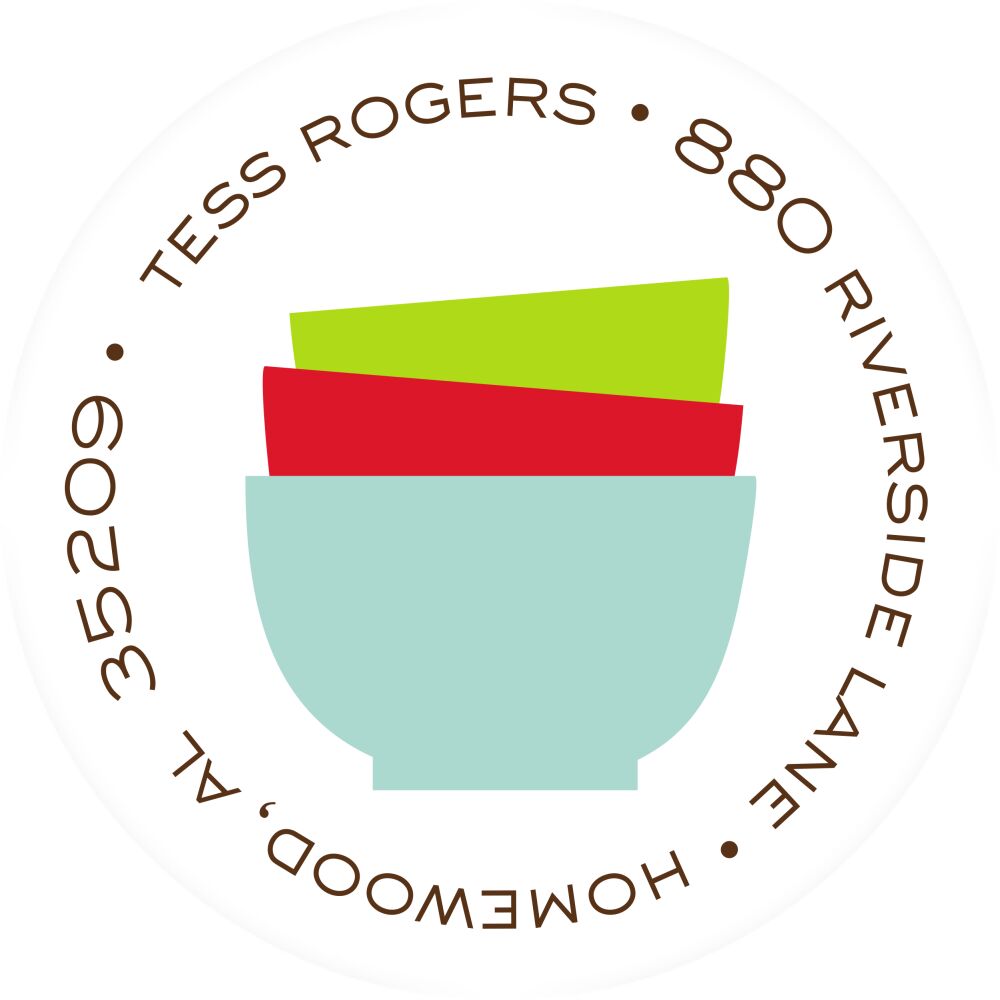 Kitchen Shower Round Address Sticky