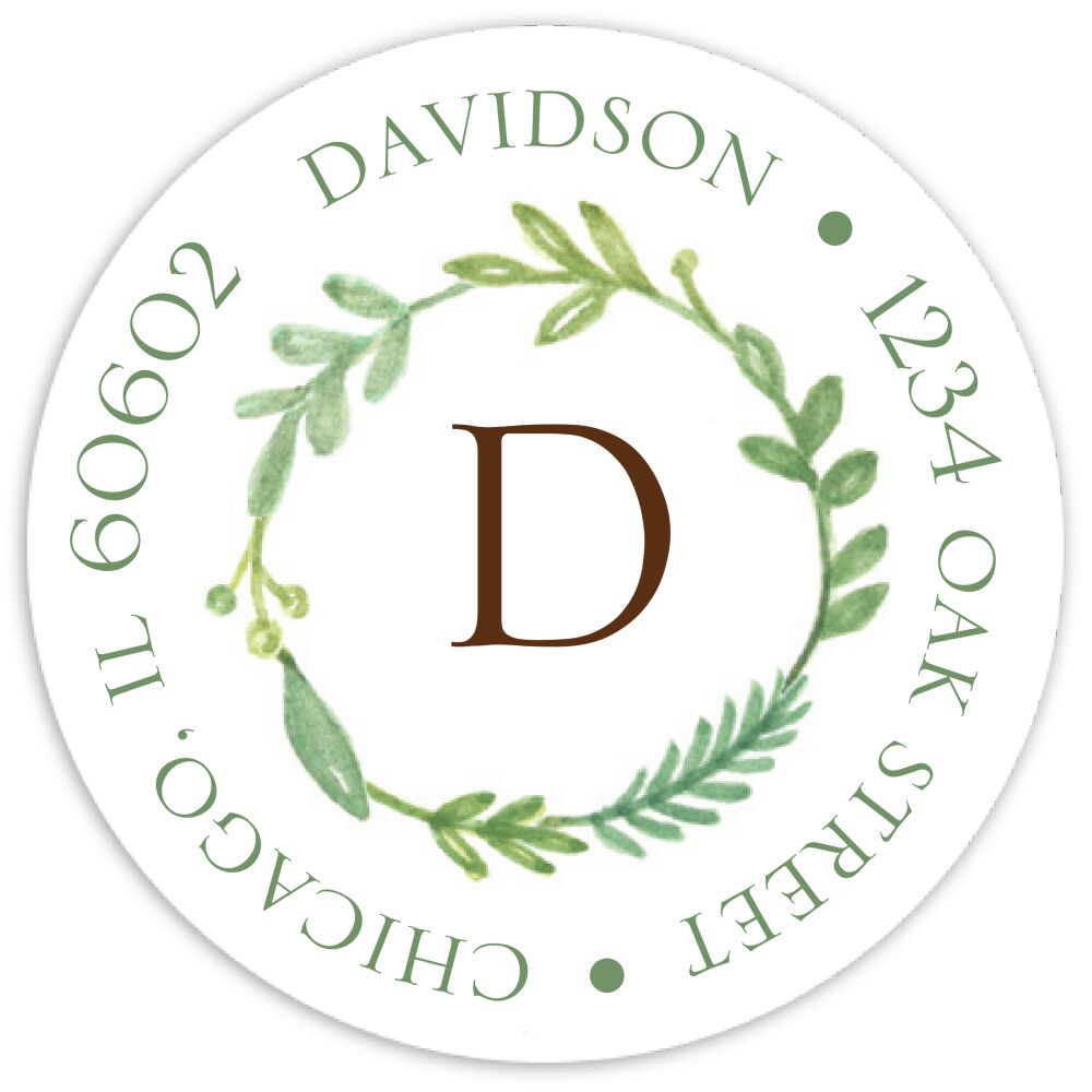 French Garden Round Address Sticky