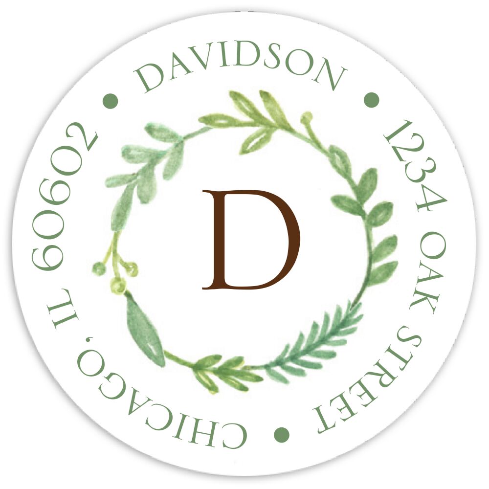 French Garden Round Address Sticky