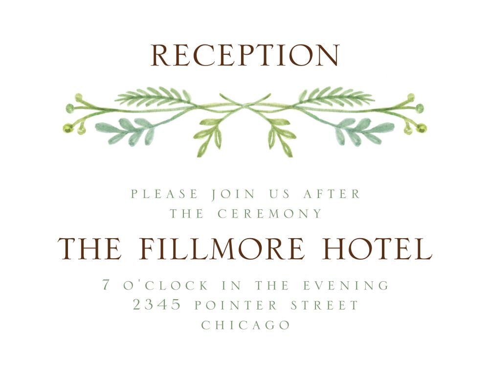 French Garden Reception Card