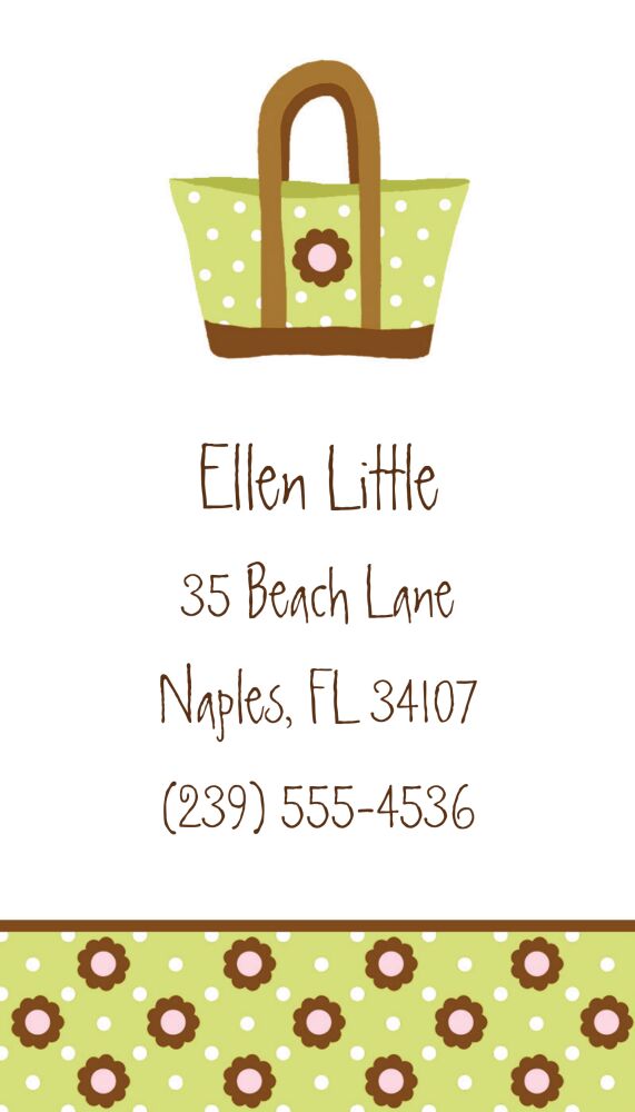 Small Floral Tote Calling Card