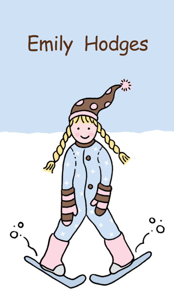 Small Ski Bunny Calling Card