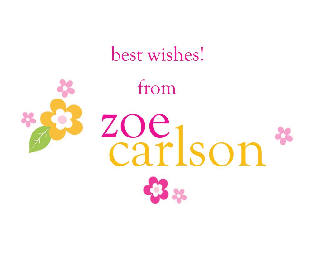 Groovy Flowers Pink Calling Card