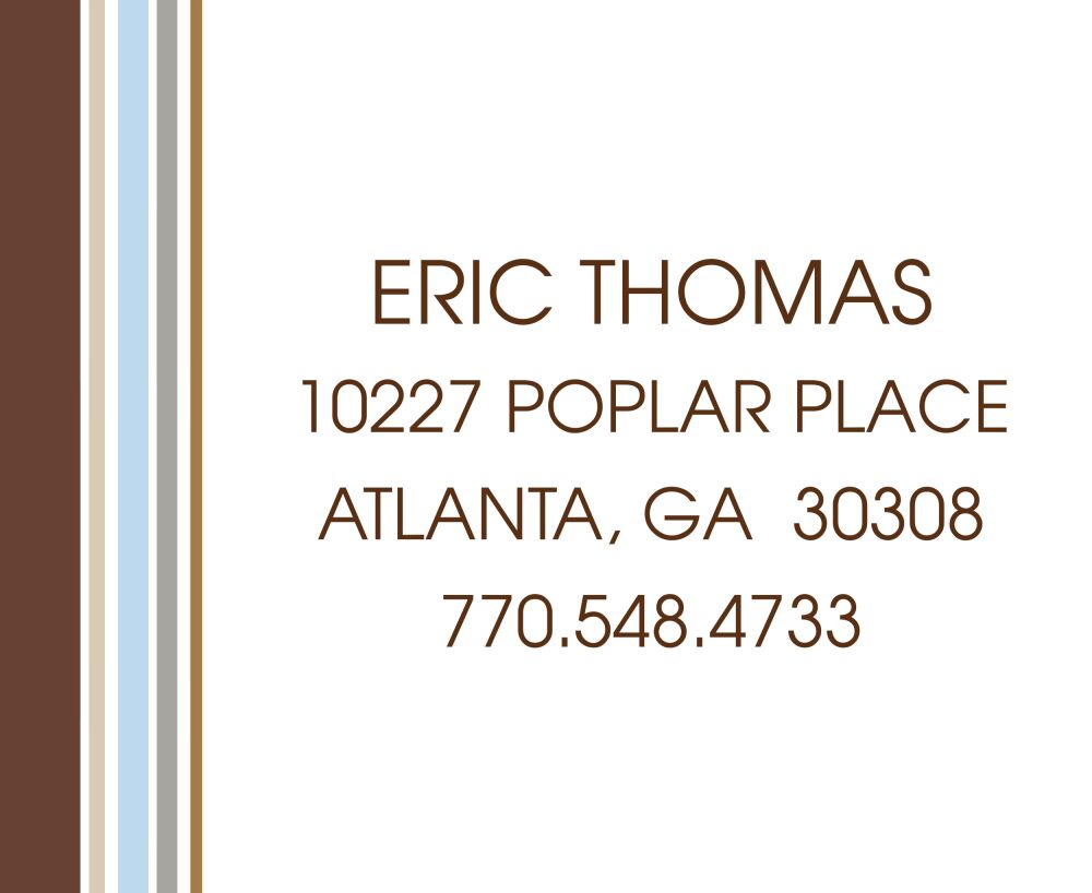 Preppy Stripes Blue Calling Card