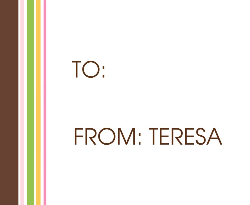 Preppy Stripes Pink Calling Card