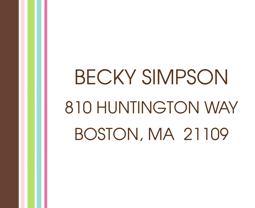 Preppy Stripes Green Calling Card