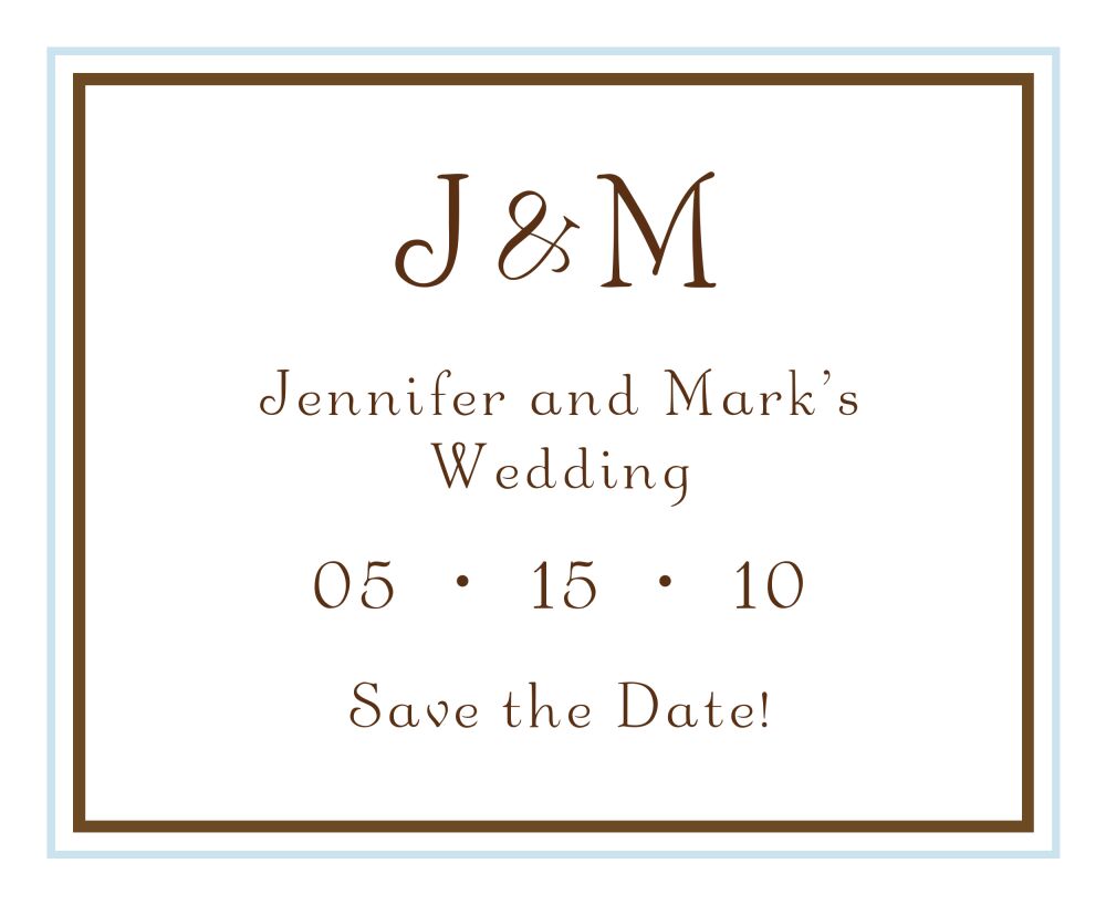 Blue Framed Border Calling Card