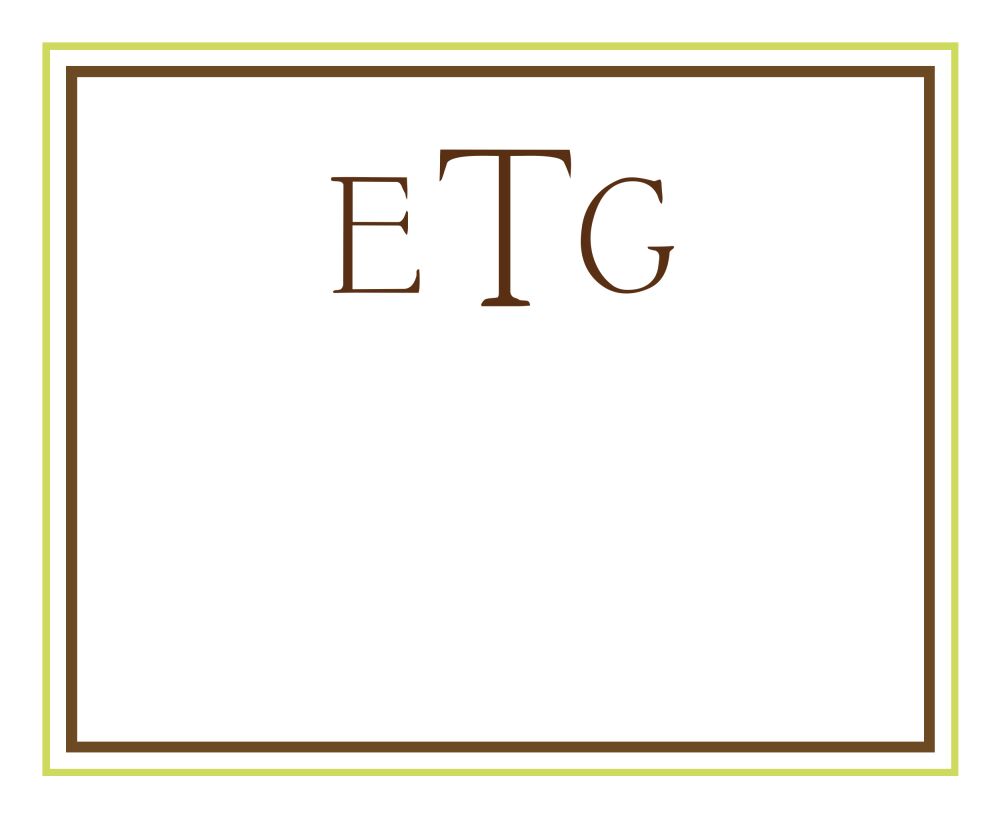 Green Framed Border Calling Card