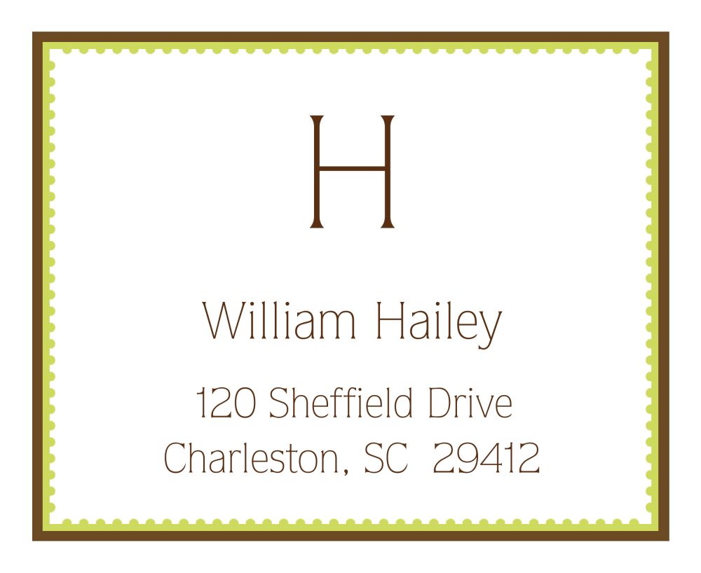 Brown Deckled Border Calling Card