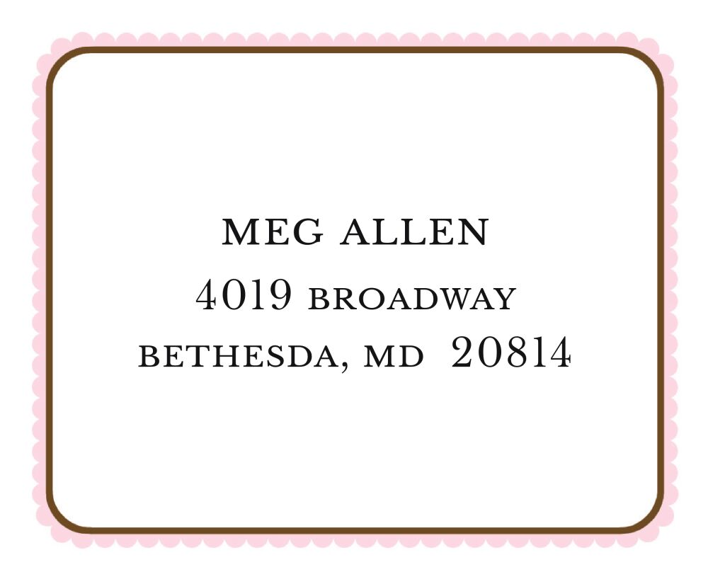 Pink Round Ruffled Border Calling Card