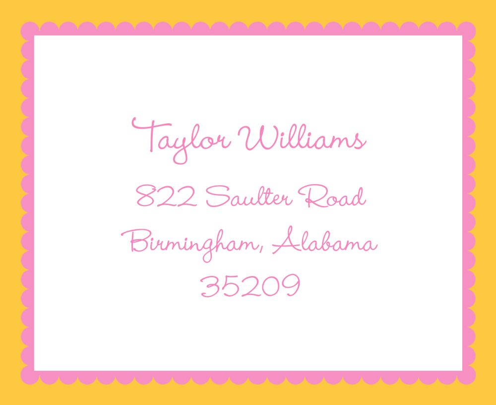 Orange Ruffled Border Calling Card