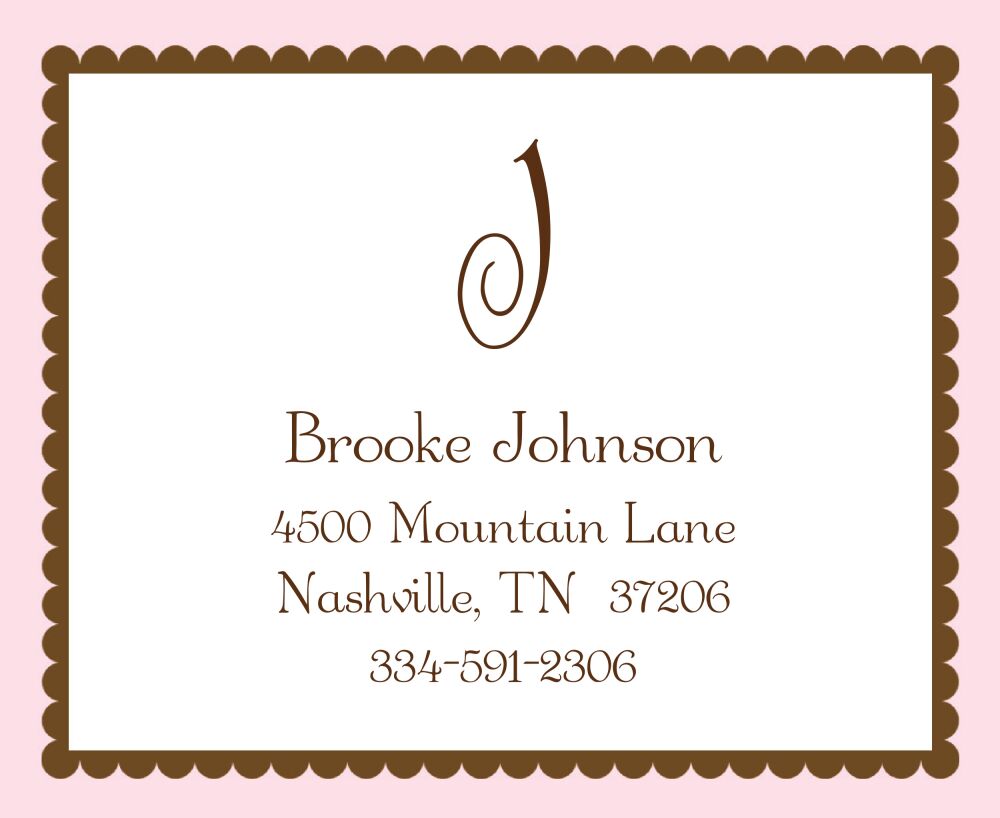 Pink Ruffled Border Calling Card