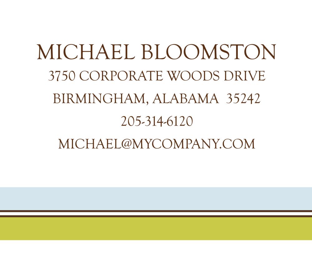 Simple Monogram Olive Calling Card