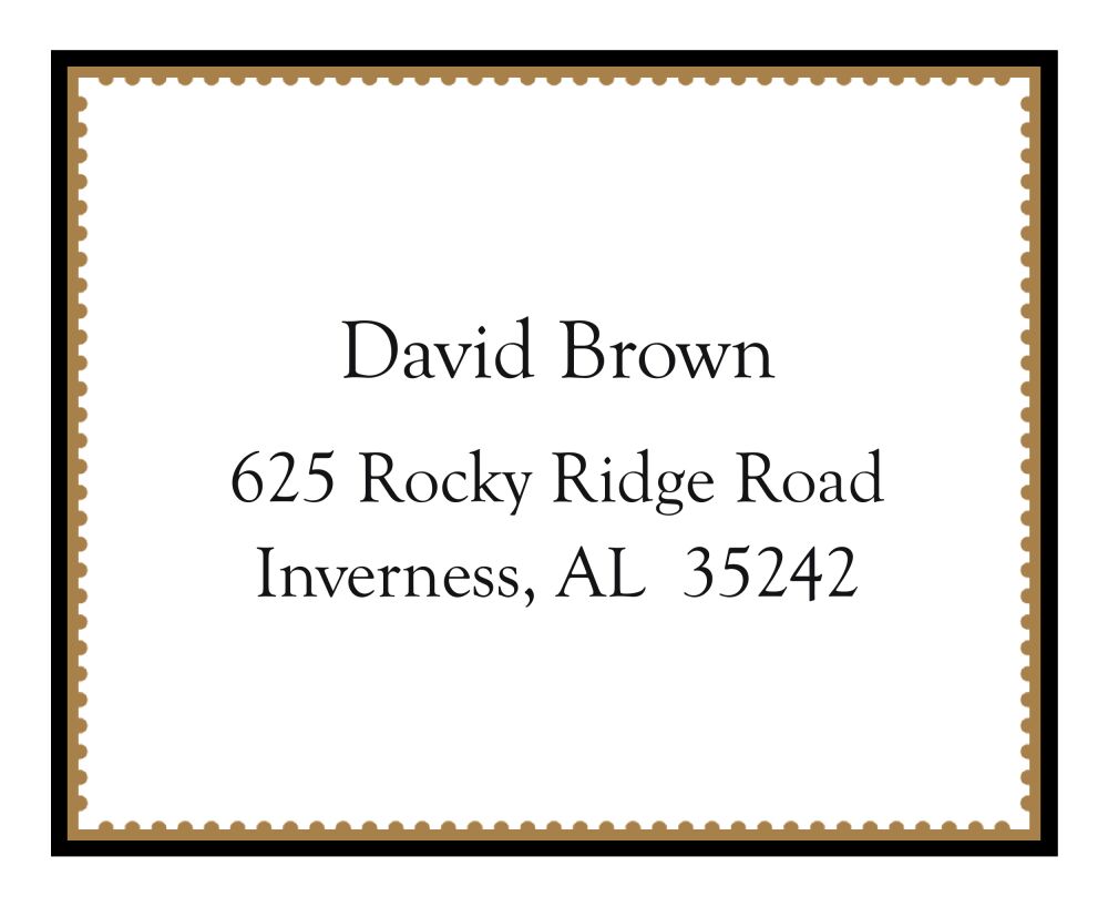 Black Deckled Border Calling Card