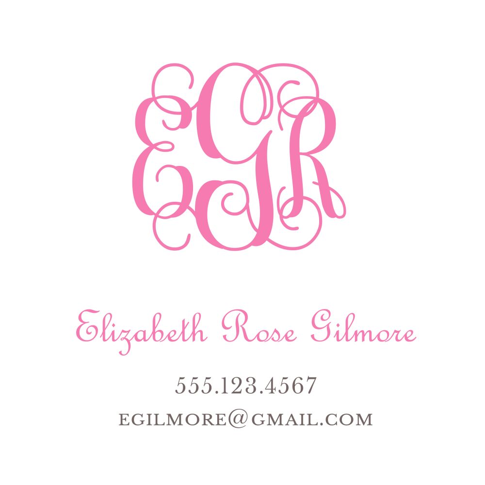 Powdered Monogram - Pink Sticker 