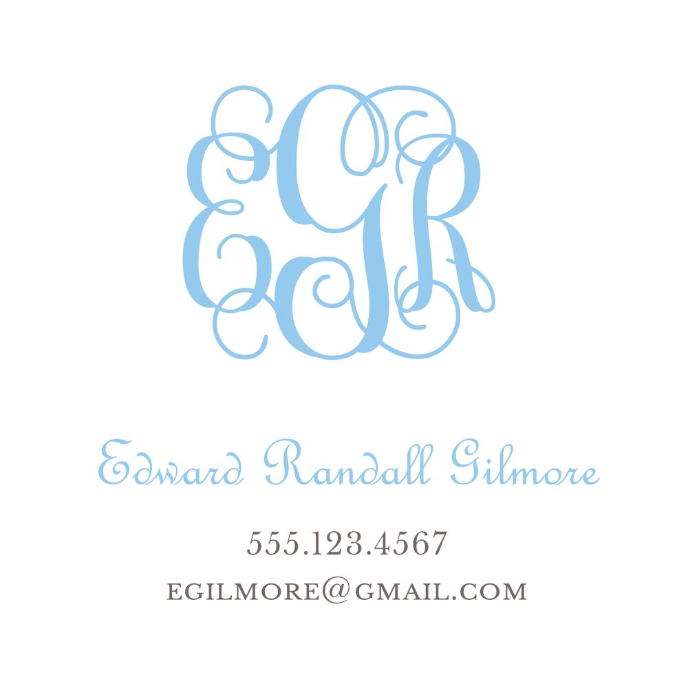 Powdered Monogram - Blue Sticker 