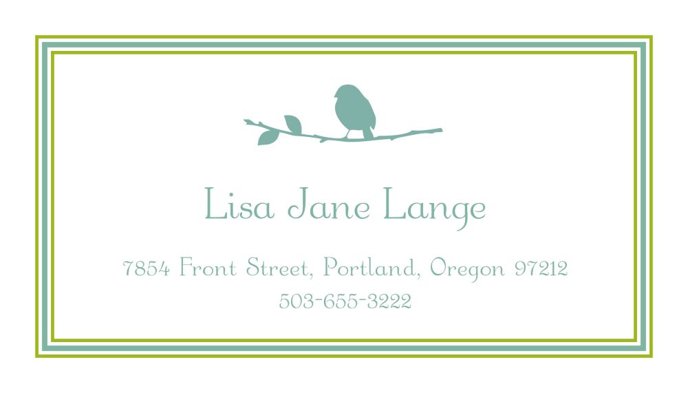 Lined Up-Blue Folded Calling Card