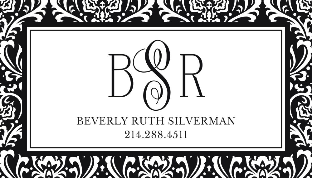 Vintage Damask Folded Calling Card