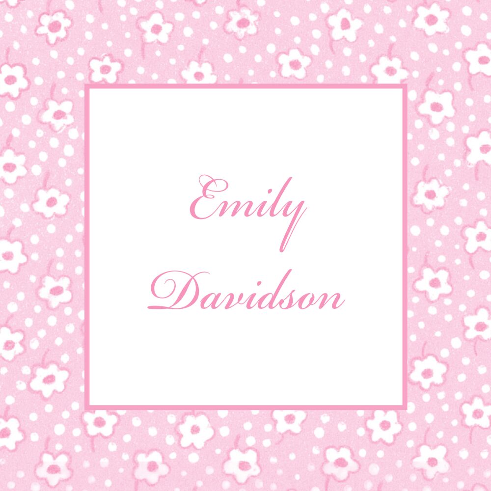 Pink Posey Folded Enclosure Card 