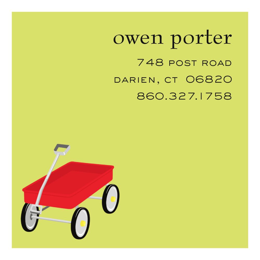 Little Red Wagon Folded Enclosure Card 