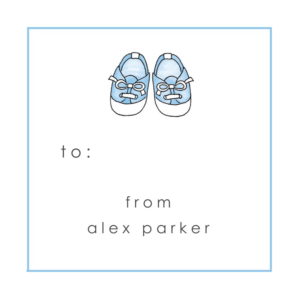 Baby Steps - Blue Folded Enclosure Card 
