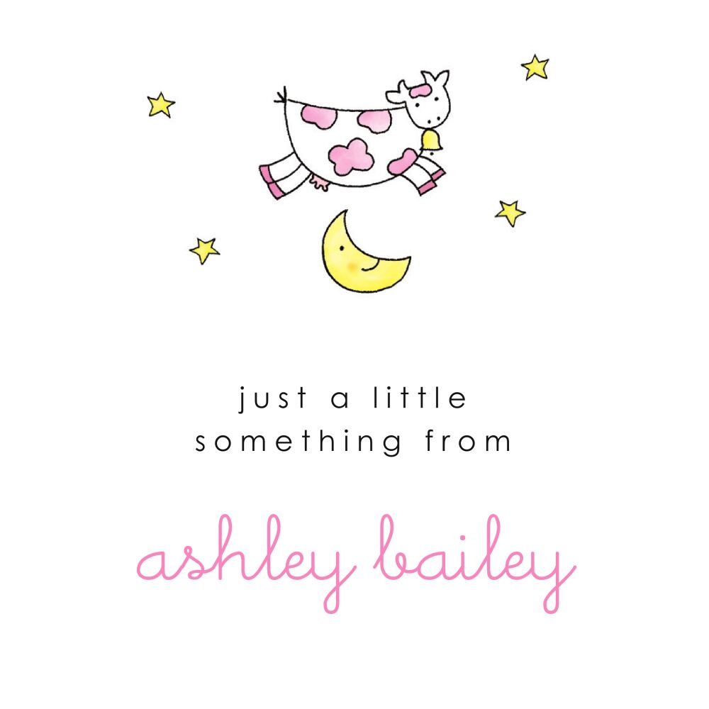 Over the Moon - Pink Folded Enclosure Card 