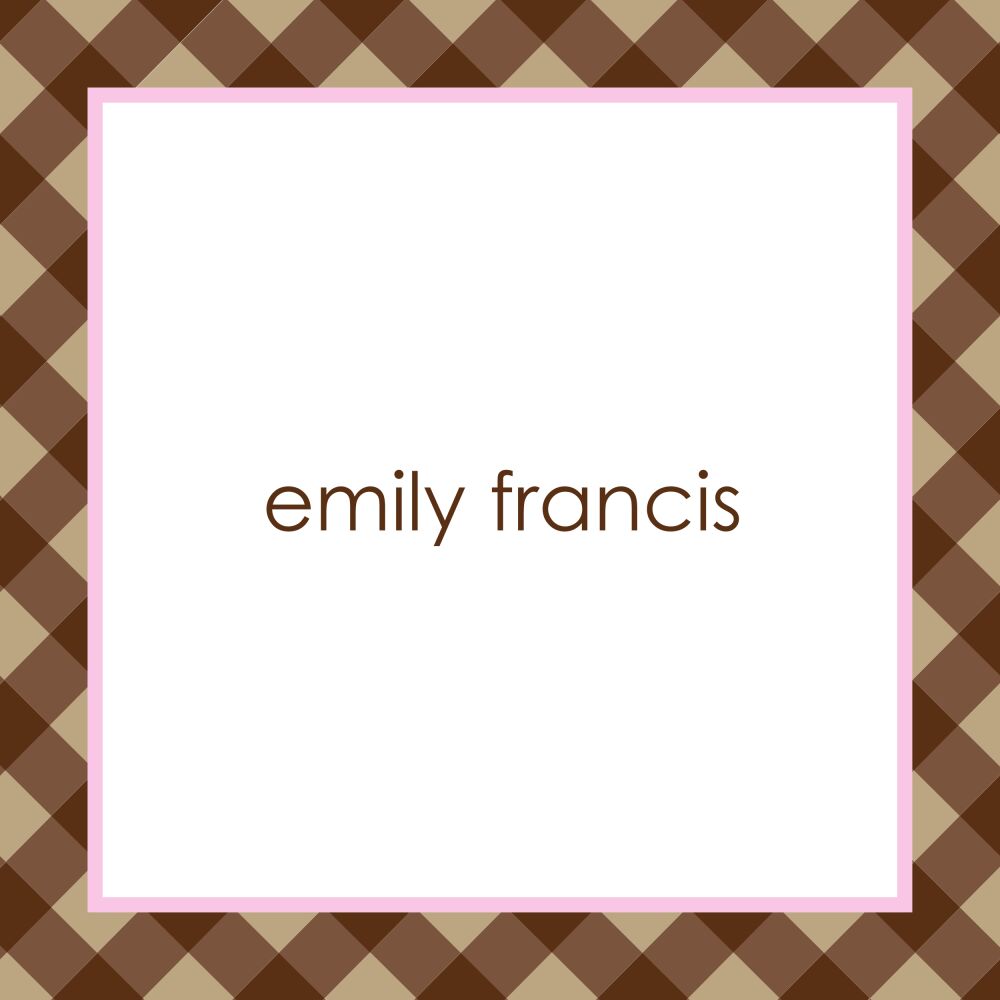 Pastel & Plaid Pink Flat Calling Card