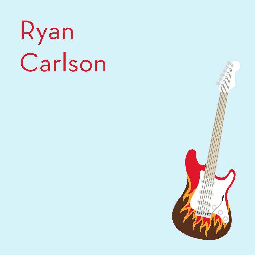 Lets Rock Blue Flat Calling Card