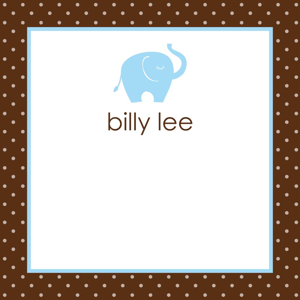 Blue Ele-Fun Flat Calling Card