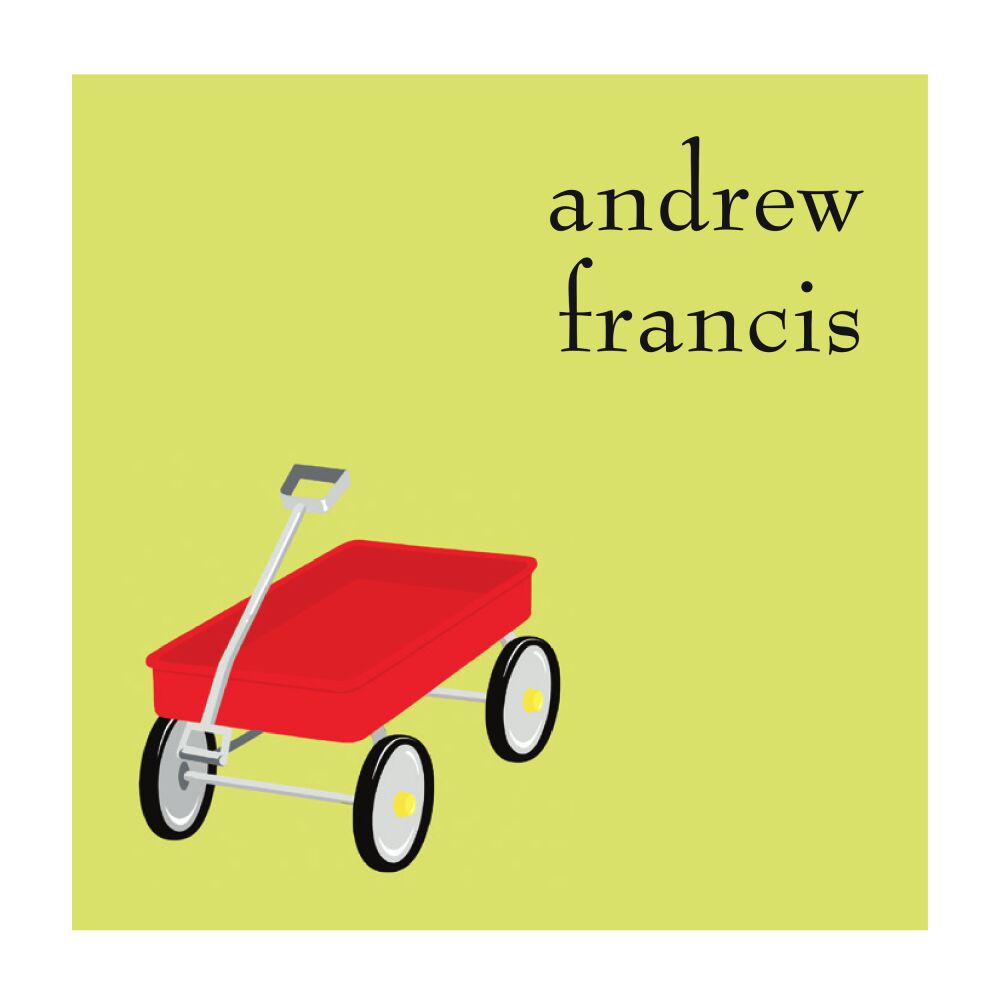 Red Wagon Party Folded Calling Card 