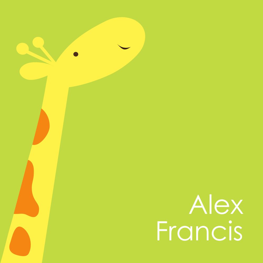 Party Giraffe Blue Flat Calling Card
