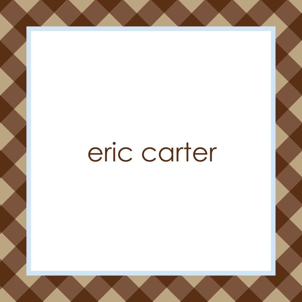Pastel & Plaid Blue Folded Calling Card 