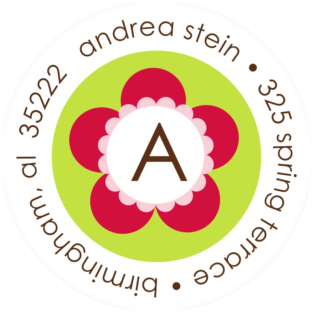 Party Petals Round Address Sticky