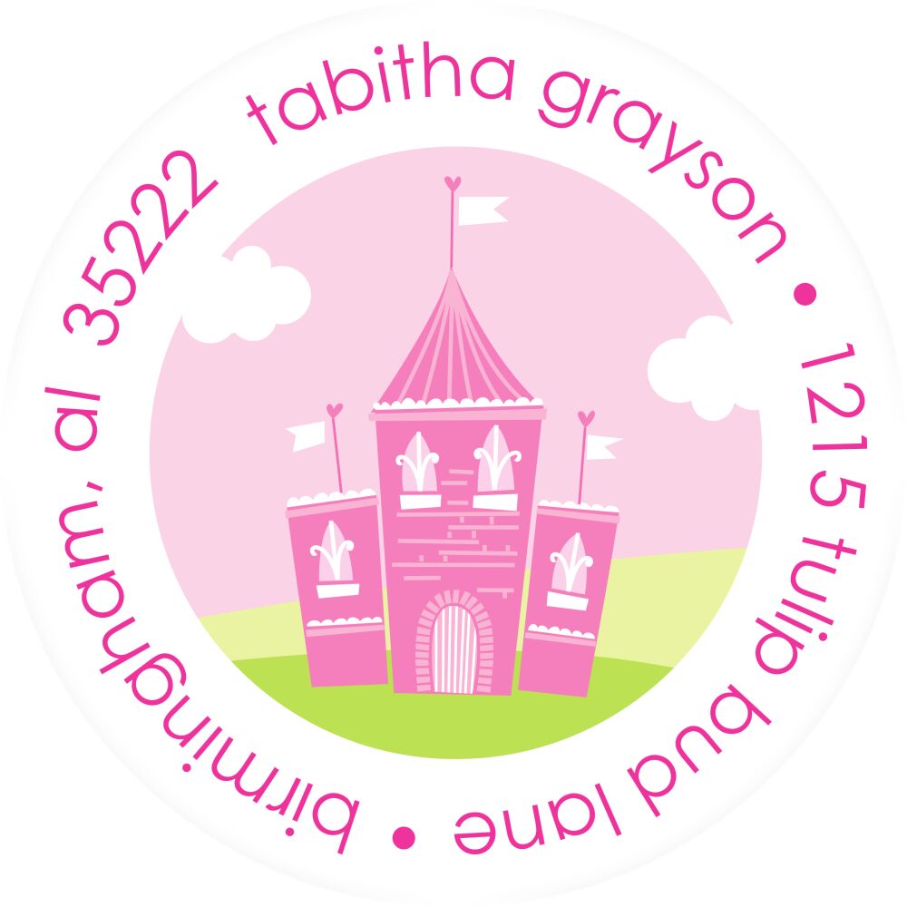Tabitha's Castle Round Address Sticky