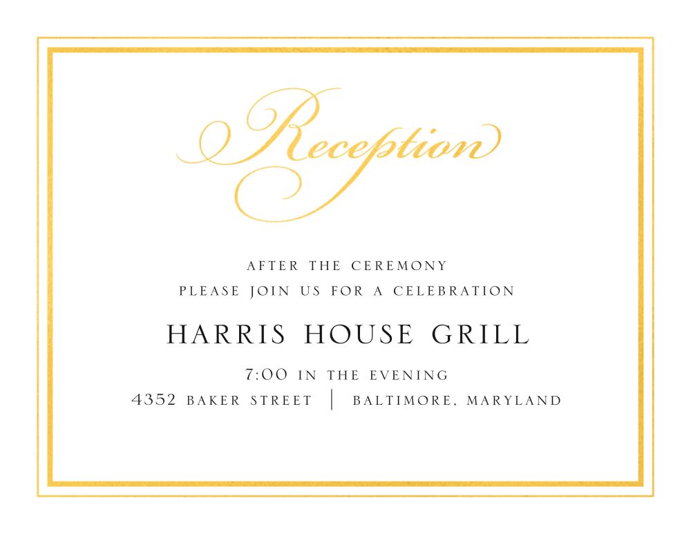 Classic Shine Foil Pressed Reception Card