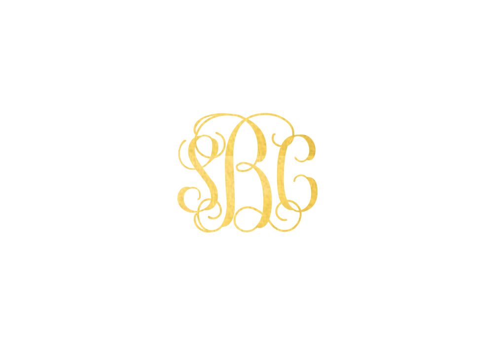 Metallic Monogram (Personalized Foil) Folded Note **Price shown does not include extra foil die and stamping fee