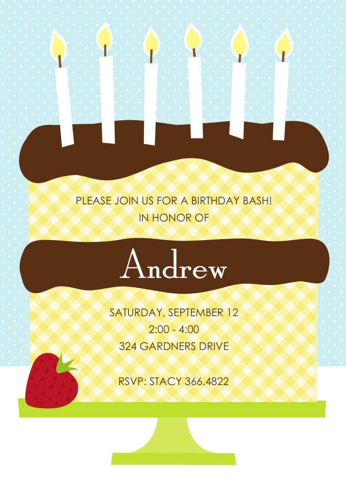 Eat Cake Blue Party Invitation