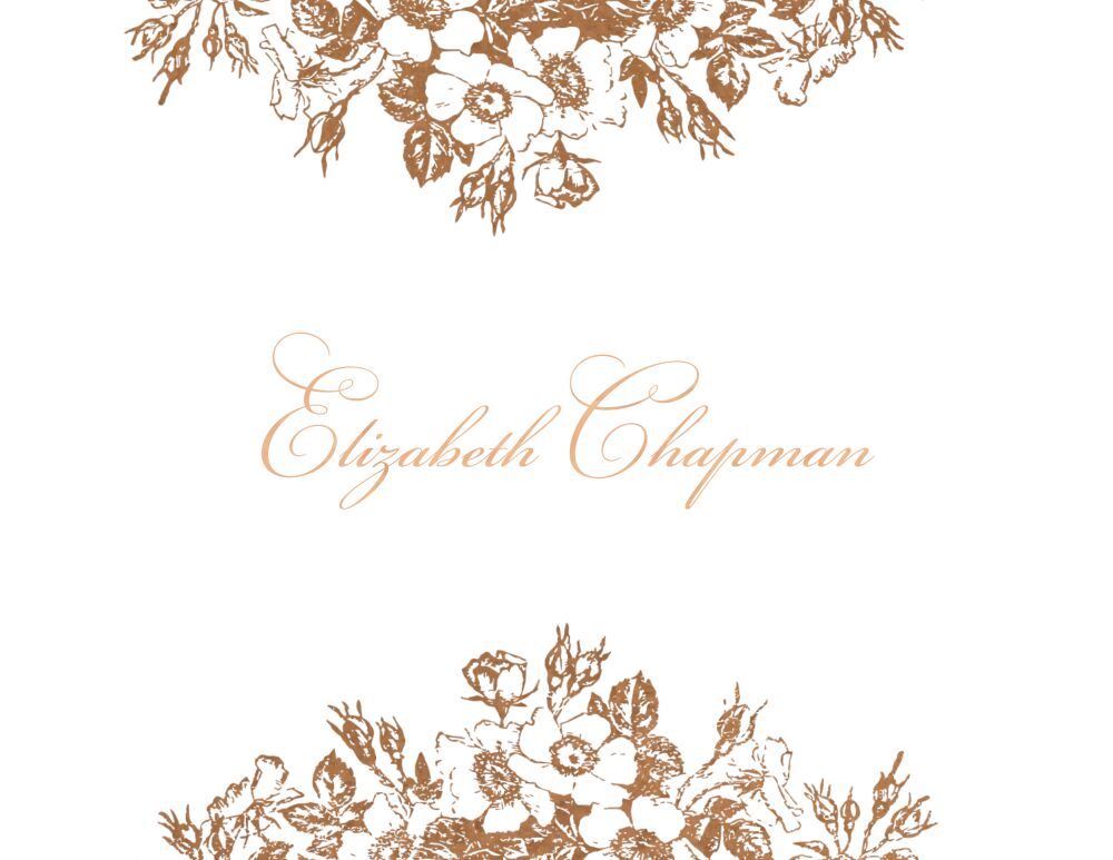 Bouquet Border Foil Pressed Folded Note (Shown with Optional Personal Foil - Additional Fee)