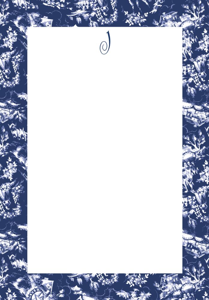 Country Cottage Toile Blue Padded Stationery
