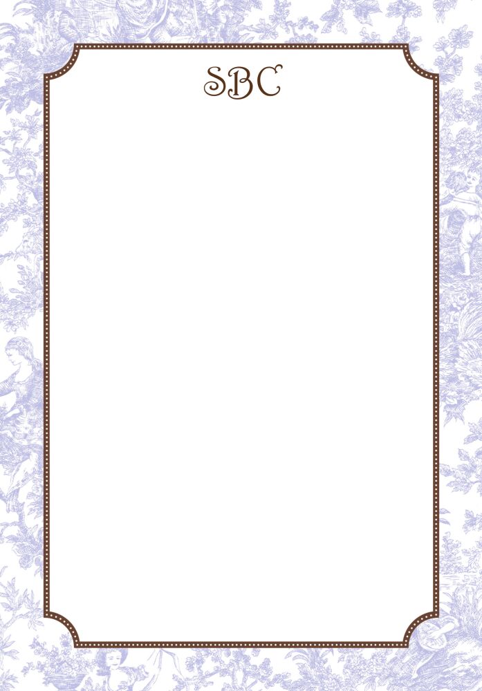 Lavender Toile Fantasy Padded Stationery