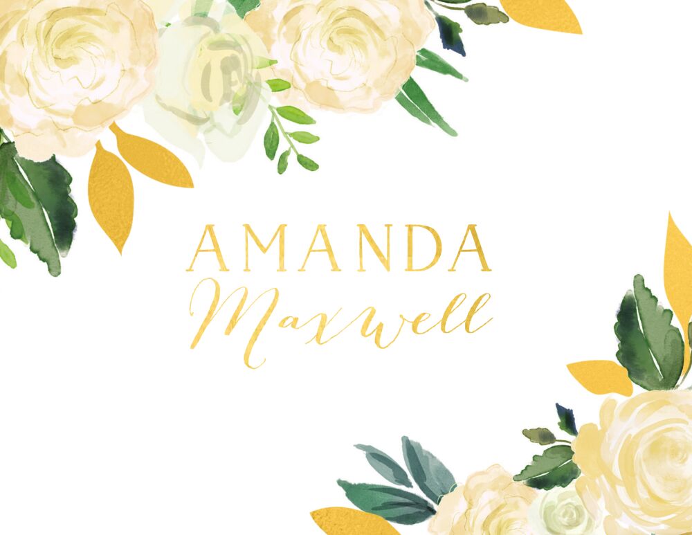 Dreamy Blooms Foil Pressed Folded Note (Shown with Optional Personal Foil - Additional Fee)