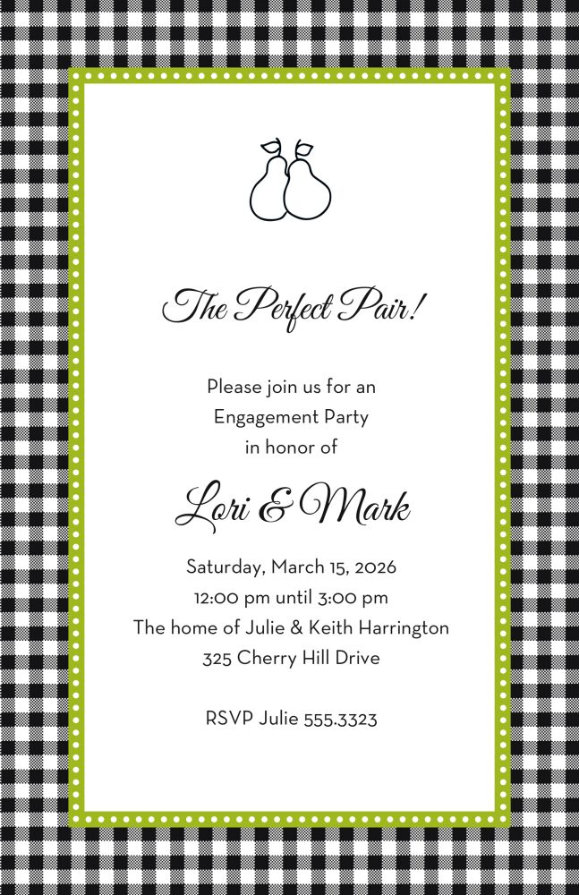 Gleeful Gingham - Licorice Invitation