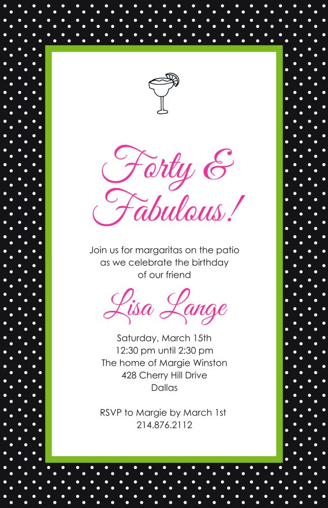 Swiss Dot - Black Invitation