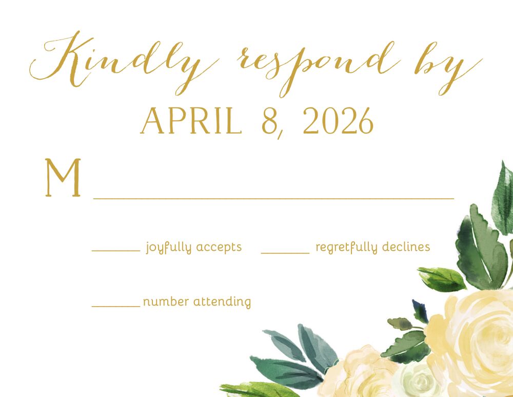 Dreamy Blooms Reply Card