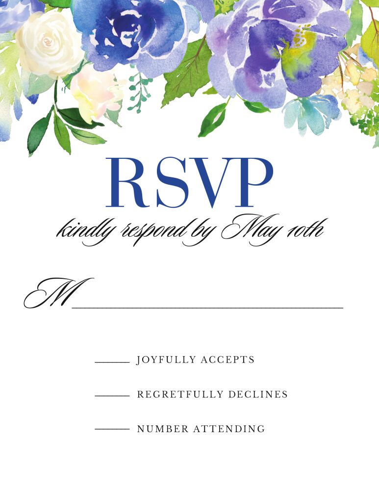 Painted Blooms Reply Card