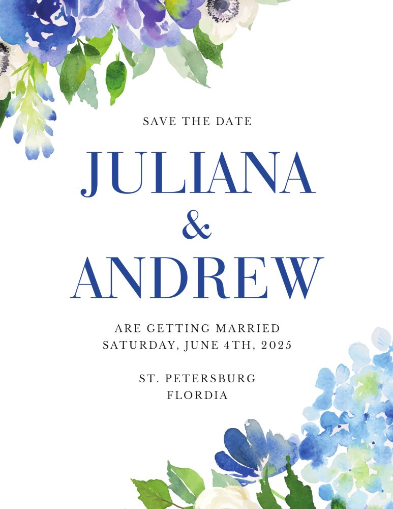 Painted Blooms Save The Date