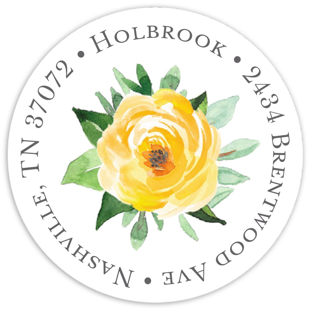 Full Bloom Round Address Sticky 